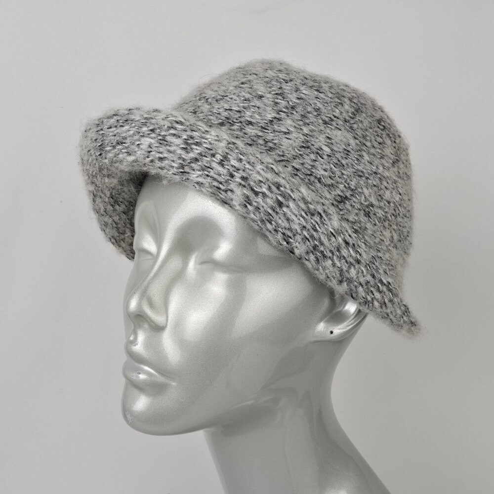 Grey Woven Cloche Hat